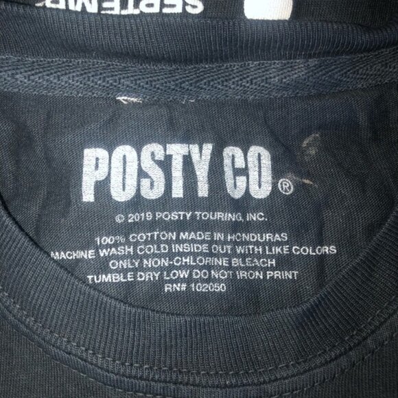 Post Malone Posty Co. black 2019 concert tee size M - Picture 2 of 3